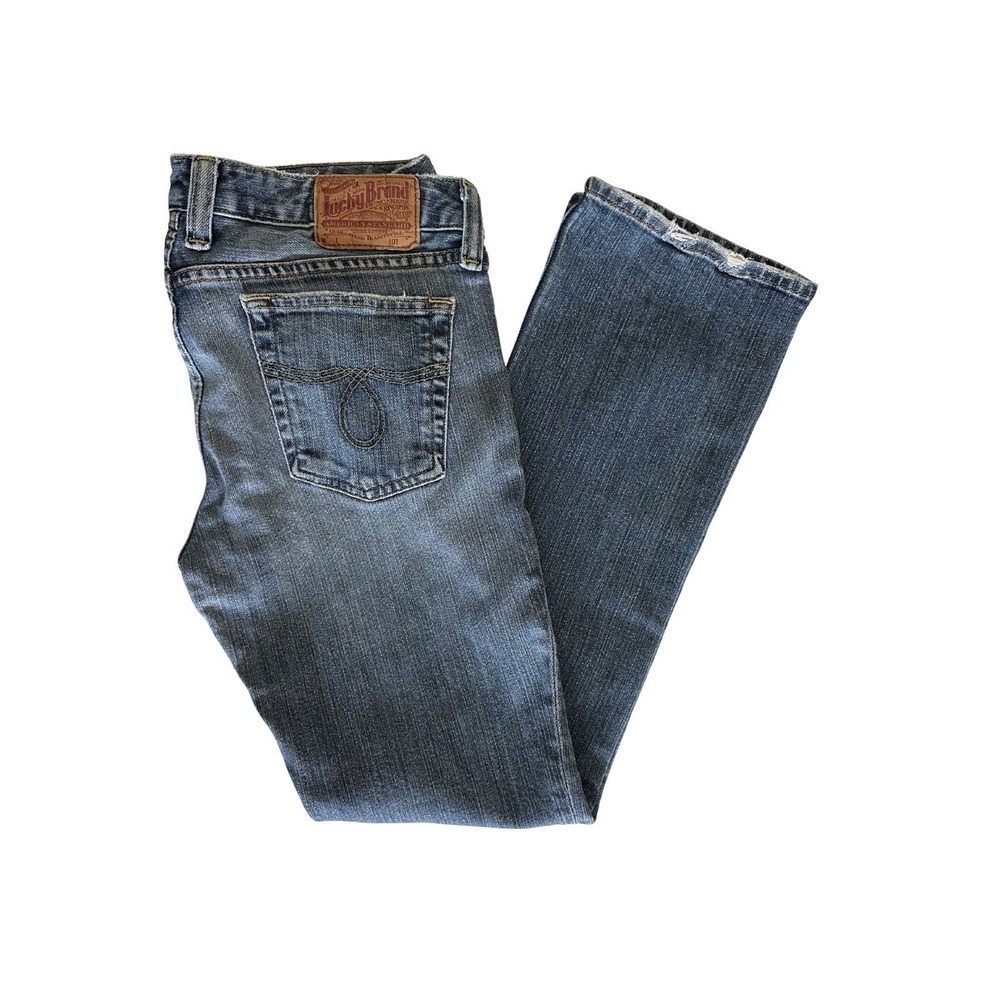 Lucky Brand Women's Lola Bootcut Jeans Medium Wash Distressed 8/29 Short